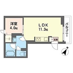 フェリシア代々木公園 1LDKの間取図画像