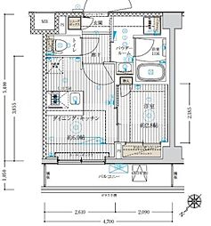 ブライズ鷺沼 1DKの間取図画像