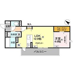 JR東海道・山陽本線 鷹取駅 徒歩2分の賃貸アパート 3階1LDKの間取り