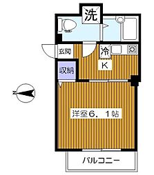L・ウォークス 1階1Kの間取り