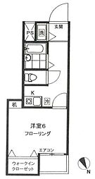 セブンスターハイツ代々木公園 1Kの間取図画像