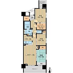 エコロジー錦糸町レジデンス 10階3LDKの間取り