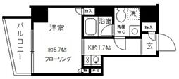 カレドタワー 1Kの間取図画像