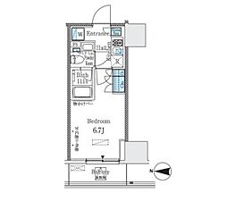 ParkCube大井町レジデンス 1Kの間取図画像