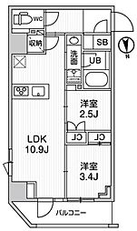 ニド新御徒町 2階2LDKの間取り