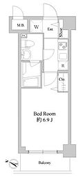 ドゥーエ新川崎 1Kの間取図画像