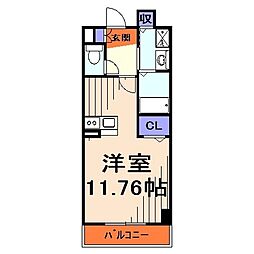 アバンツァート 2階1Kの間取り