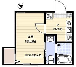 シトラスハウス金町 1階1Kの間取り