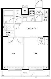 東京メトロ丸ノ内線 中野坂上駅 徒歩8分の賃貸マンション 4階2DKの間取り