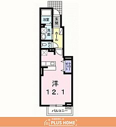 プリムローズ2 ワンルームの間取図画像