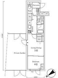 S.E.S. 1LDKの間取図画像