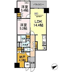 サンジョイアゼロ 3階2SLDKの間取り