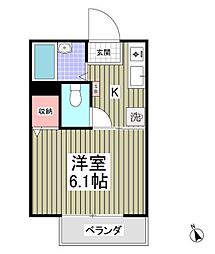 ラフィーネ2 1Kの間取図画像