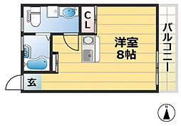 ワコーレ城内 ワンルームの間取図画像