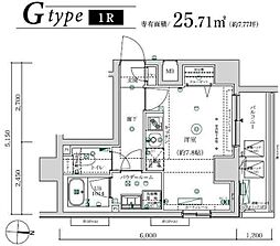 MAXIV武蔵新城TRE ワンルームの間取図画像