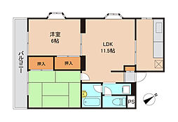 東京メトロ東西線 南行徳駅 徒歩11分の賃貸マンション 3階2LDKの間取り