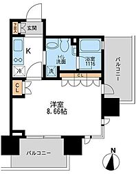 アーデン清澄白河 8階1Kの間取り