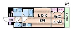 Osaka Metro中央線 緑橋駅 徒歩6分の賃貸アパート 1階1LDKの間取り