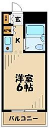 アクシイズ唐木田 1Kの間取図画像