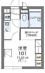 レオパレスプレアデス 1Kの間取図画像