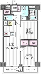 DIKマンション五反田 2LDKの間取図画像