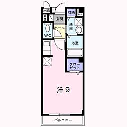 パークビサイド ワンルームの間取図画像