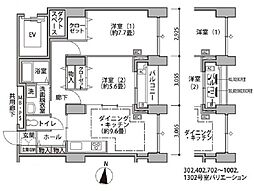 東雲キャナルコートCODAN14号棟 4階2DKの間取り
