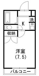 レオパレスジュネス 1Kの間取図画像