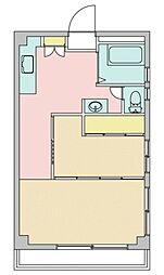 グリーンハイツ国立 2階2Kの間取り