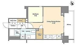 ＡＳＰＲＩＭＥ八丁堀 9階1LDKの間取り
