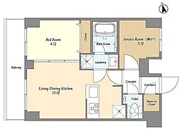 オーガスタレジデンス大森 8階1SLDKの間取り