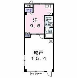 シティーハイムイグサ6 ワンルームの間取図画像