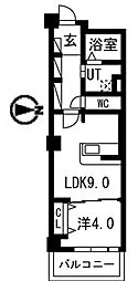 アクティ目黒駅前1号棟 1LDKの間取図画像