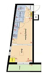 パレホームズ永福町II 5階1DKの間取り