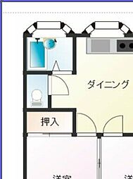 ＭＩビル 2階2DKの間取り