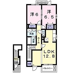 ルーエンハイム1 2LDKの間取図画像