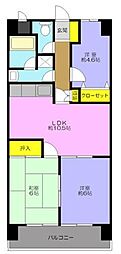 アスティ末広 2階3LDKの間取り