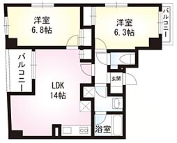 Park AYASE 2階2LDKの間取り