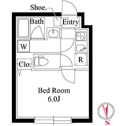 新宿区大久保2丁目マンション 1Kの間取図画像