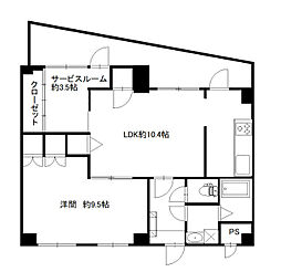 ドミール相模大野 3階1SLDKの間取り
