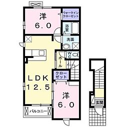 シエルブルー 2LDKの間取図画像