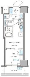 パークアクシス住吉ガーデンスクエア 1DKの間取図画像