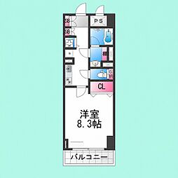 セントラル堺東 1Kの間取図画像