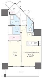 ルーツ文京音羽 8階1LDKの間取り