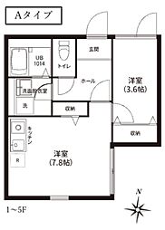 REPURE亀戸レジデンス 1DKの間取図画像