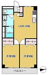 泉レジデンス 2LDKの間取図画像
