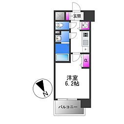 JR関西本線 平野駅 徒歩7分の賃貸マンション 5階1Kの間取り
