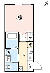 SQK 1Kの間取図画像