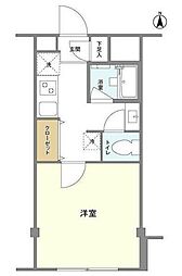 アービス白山 1階1Kの間取り