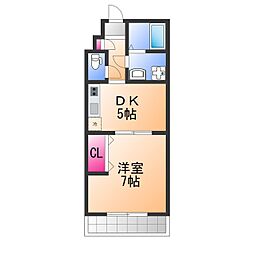 Feliz高石千代田 2階1DKの間取り